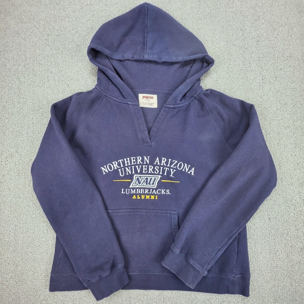 JanSport NAU Northern Arizona University Hoodie Women Blue Alumni V-Neck Large